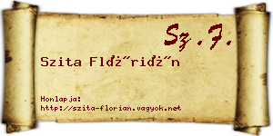 Szita Flórián névjegykártya